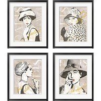 Framed Fashion Week Paris Halftone 4 Piece Framed Art Print Set