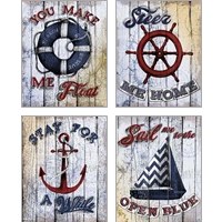 Framed 'Nautical 4 Piece Art Print Set' border=