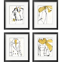 Framed 'Fashion Strokes 4 Piece Framed Art Print Set' border=