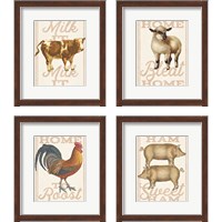 Framed Farm Animal 4 Piece Framed Art Print Set