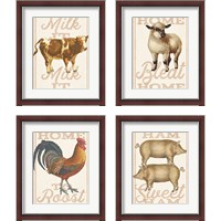 Framed Farm Animal 4 Piece Framed Art Print Set