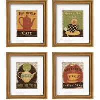 Framed 'Coffee & Tea 4 Piece Framed Art Print Set' border=