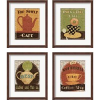 Framed 'Coffee & Tea 4 Piece Framed Art Print Set' border=