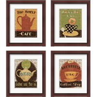 Framed 'Coffee & Tea 4 Piece Framed Art Print Set' border=