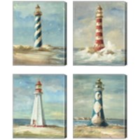 Framed 'Lighthouse 4 Piece Canvas Print Set' border=