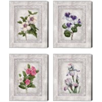 Framed 'Floral 4 Piece Canvas Print Set' border=