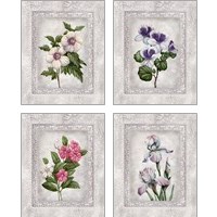 Framed 'Floral 4 Piece Art Print Set' border=