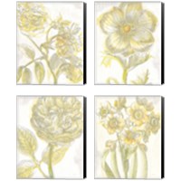 Framed 'Belle Fleur Yellow 4 Piece Canvas Print Set' border=