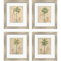 Framed 'Palm with Architecture 4 Piece Framed Art Print Set' border=