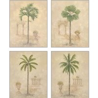 Framed 'Palm with Architecture 4 Piece Art Print Set' border=