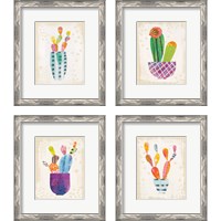 Framed 'Collage Cactus 4 Piece Framed Art Print Set' border=