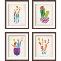 Framed 'Collage Cactus 4 Piece Framed Art Print Set' border=