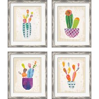 Framed 'Collage Cactus 4 Piece Framed Art Print Set' border=