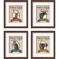 Framed 'Frontier Brewing 4 Piece Framed Art Print Set' border=