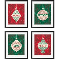 Framed 'Christmas 4 Piece Framed Art Print Set' border=