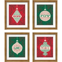 Framed 'Christmas 4 Piece Framed Art Print Set' border=