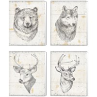 Framed 'Wild and Beautiful 4 Piece Canvas Print Set' border=