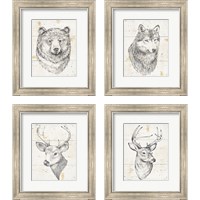 Framed 'Wild and Beautiful 4 Piece Framed Art Print Set' border=