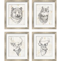 Framed 'Wild and Beautiful 4 Piece Framed Art Print Set' border=