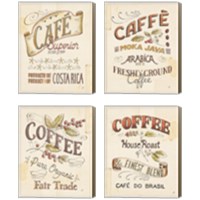 Framed 'Authentic Coffee 4 Piece Canvas Print Set' border=