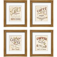 Framed 'Authentic Coffee 4 Piece Framed Art Print Set' border=