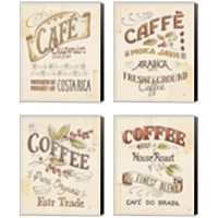 Framed 'Authentic Coffee 4 Piece Canvas Print Set' border=
