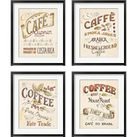 Framed 'Authentic Coffee 4 Piece Framed Art Print Set' border=