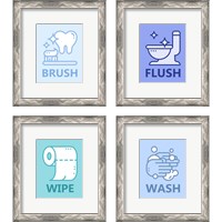 Framed 'Boy's Bathroom 4 Piece Framed Art Print Set' border=