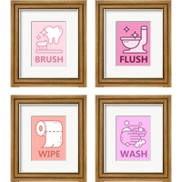 Framed Girl's Bathroom 4 Piece Framed Art Print Set
