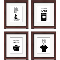 Framed 'Laundry - White 4 Piece Framed Art Print Set' border=