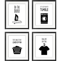 Framed 'Laundry - White 4 Piece Framed Art Print Set' border=