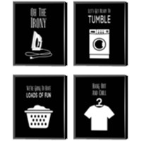 Framed 'Laundry - Black 4 Piece Canvas Print Set' border=