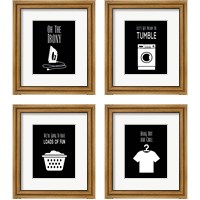 Framed 'Laundry - Black 4 Piece Framed Art Print Set' border=