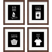 Framed 'Laundry - Black 4 Piece Framed Art Print Set' border=