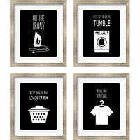 Framed Laundry - Black 4 Piece Framed Art Print Set