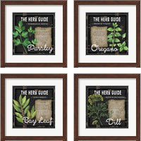 Framed 'Herb Guide 4 Piece Framed Art Print Set' border=