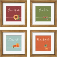 Framed 'Underlined Fall Color 4 Piece Framed Art Print Set' border=