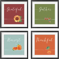 Framed 'Underlined Fall Color 4 Piece Framed Art Print Set' border=