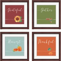 Framed Underlined Fall Color 4 Piece Framed Art Print Set