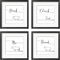 Framed 'Underlined Farm 4 Piece Framed Art Print Set' border=