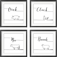 Framed 'Underlined Farm 4 Piece Framed Art Print Set' border=