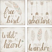 Framed Wild & Free 4 Piece Art Print Set