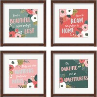 Framed 'Wildflower Daydreams 4 Piece Framed Art Print Set' border=