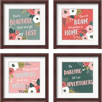 Framed 'Wildflower Daydreams 4 Piece Framed Art Print Set' border=