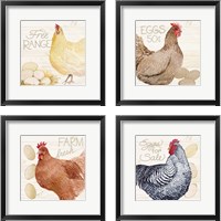 Framed Life on the Farm Chicken 4 Piece Framed Art Print Set