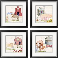 Framed 'Life on the Farm 4 Piece Framed Art Print Set' border=