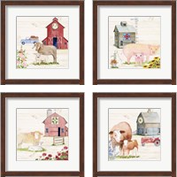 Framed 'Life on the Farm 4 Piece Framed Art Print Set' border=