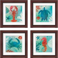 Framed 'Under the Sea 4 Piece Framed Art Print Set' border=