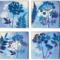 Framed 'Blue Sky Garden 4 Piece Canvas Print Set' border=