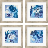 Framed 'Blue Sky Garden 4 Piece Framed Art Print Set' border=